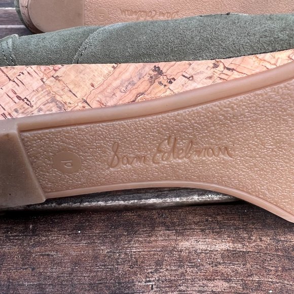 Sam Edelman Dean Caged Gladiator Sandal Green Suede with back Zipper. Size 10 - Picture 6 of 12